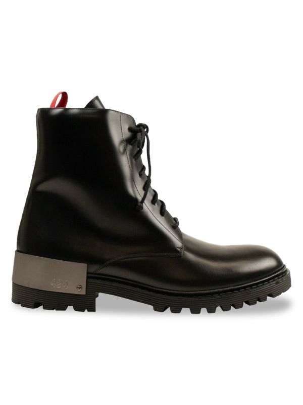 424 On Fairfax Leather Combat Boots